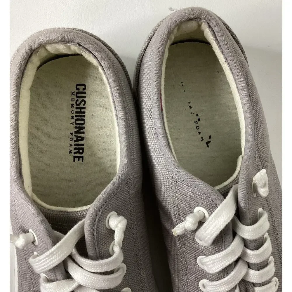 Cushionaire Women’s Size 9.5 Gray Tag Low Top Canvas Sneaker Fashion & Comfort